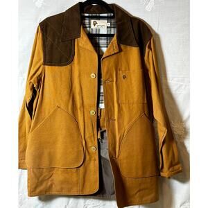 VINTAGE Black Sheep Shooting Jacket Adult Medium Brown Burlap Canvas Button Up